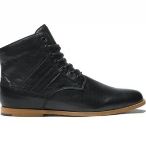 KR3W Men's NWOB Dark Navy Blue Leather Boots‎ 7" Ankle Dress Shoes Minimal 12